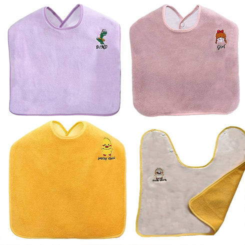 3Pcs Baby Drooler Bibs, Stay-dry Baby Drooling Bibs with Absorbent Terry Towel Backing, Water Resistant Large Face Towel Bibs for Kids Brushing, B...