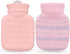 320ml Hot Water Bottle with Knited Cover, Mini Hot Water Bag for Pain Relief, Waist, Back, Neck, Shoulders, Small Leak Proof Hot Water Bottle with...