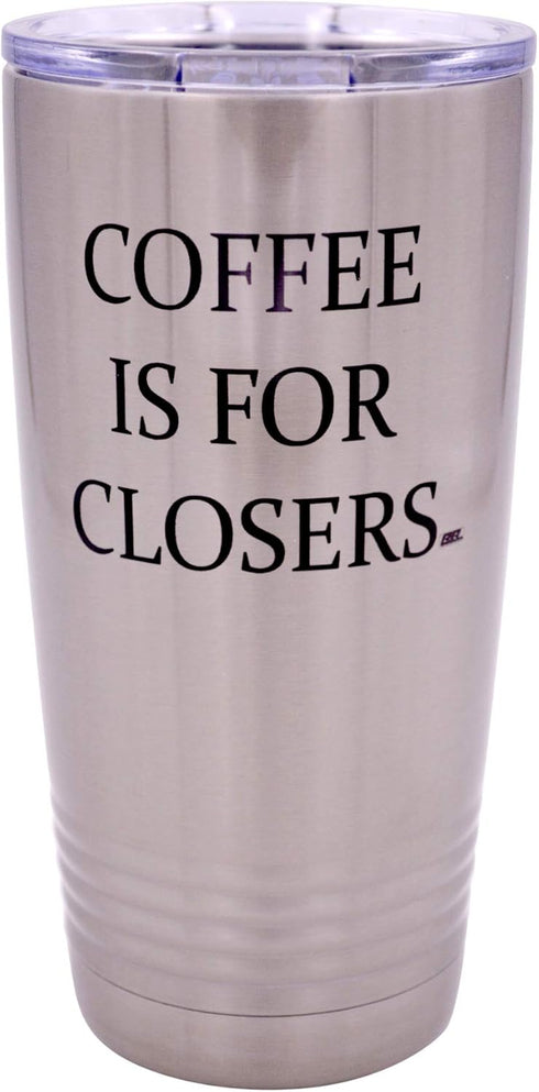 Rogue River Tactical Large Funny Realtor Real Estate Sales Coffee is for Closers 20 Ounce Travel Tumbler Mug Cup with Lid Gift Salesperson Associa...
