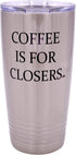 Rogue River Tactical Large Funny Realtor Real Estate Sales Coffee is for Closers 20 Ounce Travel Tumbler Mug Cup with Lid Gift Salesperson Associa...