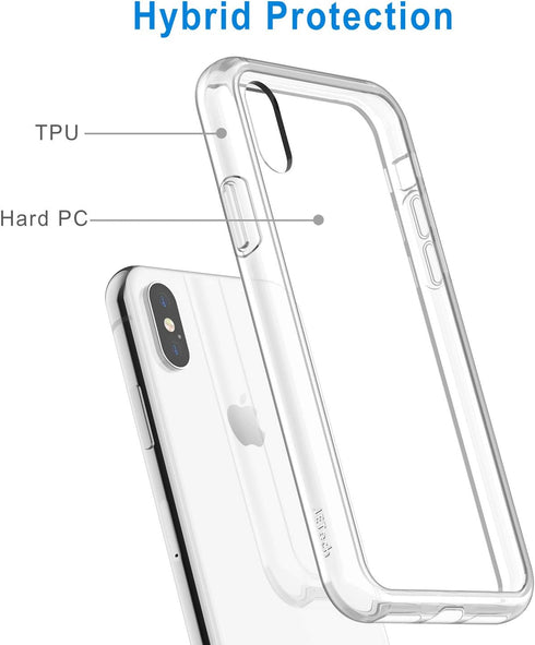 JETech Case for iPhone Xs Max 6.5-Inch, Non-Yellowing Shockproof Phone Bumper Cover, Anti-Scratch Clear Back (Clear)...