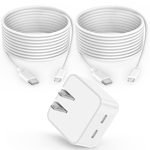 iPhone Charger Fast Charging, 40W Dual USB C Wall Charger Apple MFi Certified Dual USB-C Port Power Adapter with 2Pack 6FT USB-C to Lightning Cabl...