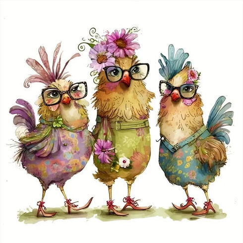 KYOQFVN Hen Chicken Cross Stitch Kits, 11CT Counted Cross Stitch Kits for Adults, Stamped Cross Stitch Patterns Needles Supplies, Beginner Embroid...
