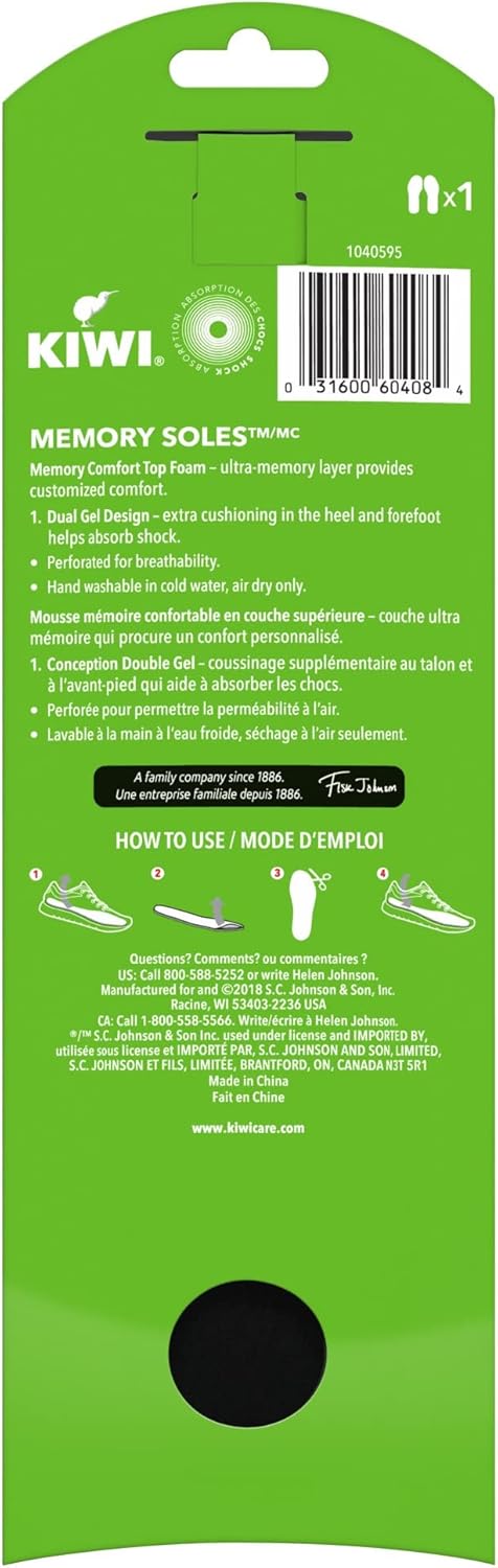 KIWI Shoe Insoles and Inserts for All Day Support , Performance Foam Absorbs Shock for Ultimate Comfort , Memory , Men 8-13...