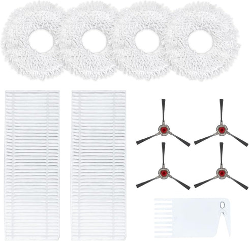 Replacement for Robot Cleaner Yeedi mop Station Accessories Parts X4 Mop X4 Side Brush X2 Filter (10)...