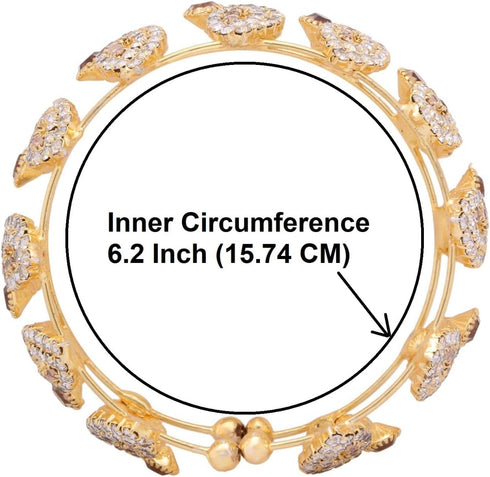 Efulgenz Indian Bridal Cubic Zirconia Crystal Cuff Bracelet Wedding Jewelry for Brides Women...