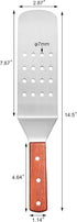 New Star Foodservice 36312 Wood Handle Flexible Grill Turner/Spatula, 14.5-Inch, Perforated...