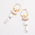 Statement Pearl Dangle Earring Luxury Chandelier Earring Gold and Pearl Earring Organic Style Earring Hoop Earring...