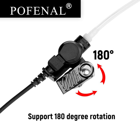 Walkie Talkie Radio Listen Only Earpiece Headset with Clear Acoustic Tube Retaining Clip & Medium earmold(3.5mm pin, 1 pcs)...