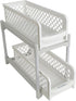 Fox Valley Traders 2 tier Sliding Shelves, One Size Fits All, White...