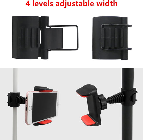 Car Back Seat Phone Holder Mount for Kids, Ring Light Tripod Stand Phone Mount Holder Clamp Post Flexible Direction Adapter Rotatable Monopod Self...