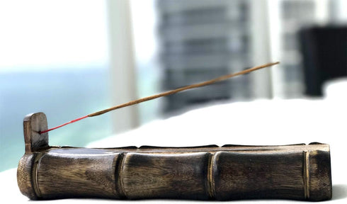 Bamboo Incense Holder Handmade Stick Incense Burner Craft Storage Box Wood Ash Catcher Sticks Incense Holder Brown Meditation Incense Holders Burn...