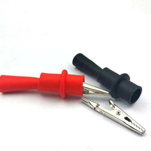 2 Pair Silicone Alligator Clips Set, Professional 1000V 10A Alligator Clip Test Kit, Banana Test Lead Probe Clip, Test Extension Compatible with F...