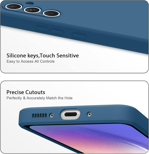 Vancle Case for Samsung Galaxy A54 5G Phone Case and 2-Pack Tempered Glass Screen Protector, Shockproof Bumper Silicone Case with Microfiber Linin...