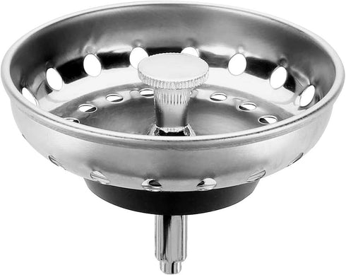 Hydro Master Kitchen Sink Basket Strainer Standard Drains(3-1/2 Inch), Stainless Steel with Rubber Stopper for Kitchen Sinks...