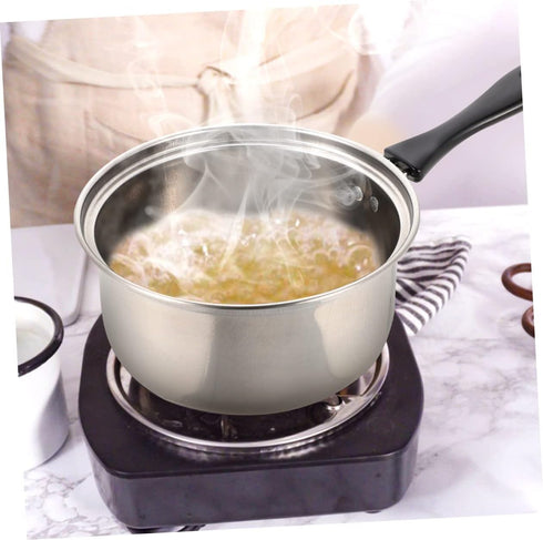 1 Set Stainless Steel Pot Saucepan Soup Pot Cooking Pan Deep Skillet Nonstick with Lid Stainless Steel Stock Pot Milk Stockpot Small Pot Sauce Pan...