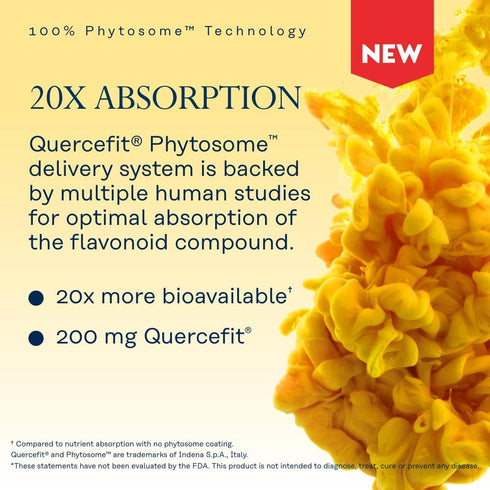 SOLARAY Quercetin Phytosome - 20X Absorption - Easy-to-Digest Antioxidants Supplement for Overall Health Support - Vegan and Made Without Soy - 60...