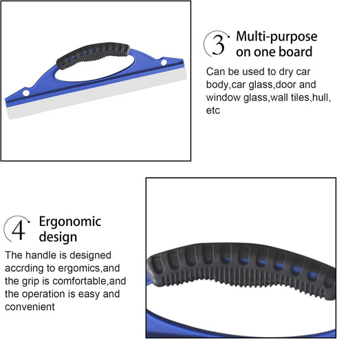 Super Flexible Silicone Squeegee, Auto Water Blade, Water Wiper, Shower Squeegee, Car Windshield, Window, Mirror, Glass Door...