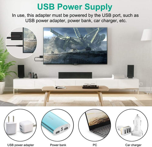 Bluetooth 5.0 Adapter 3.5mm Jack Aux Dongle, Portable Wireless Transmitter Receiver for TV/PC/Headphone/Car/Home Theater, USB Bluetooth Audio Adap...