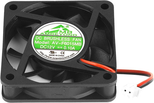 2-Pack 60mm by 60mm by 15mm 6015 12V DC 0.10A Dual Ball Bearing Brushless Cooling Fan 2pin...