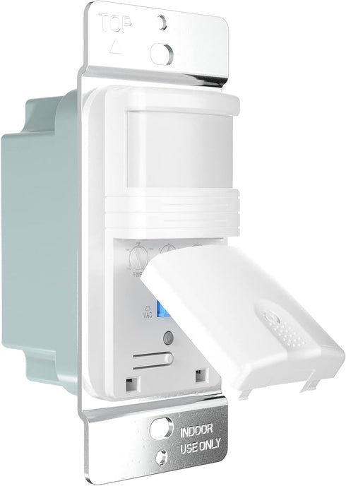 Motion Sensor Light Switch, Neutral Wire Required, Single Pole Only (Not 3-Way), Indoor in-Wall Occupancy Sensor with Wall Plate, Adjustable Timer...