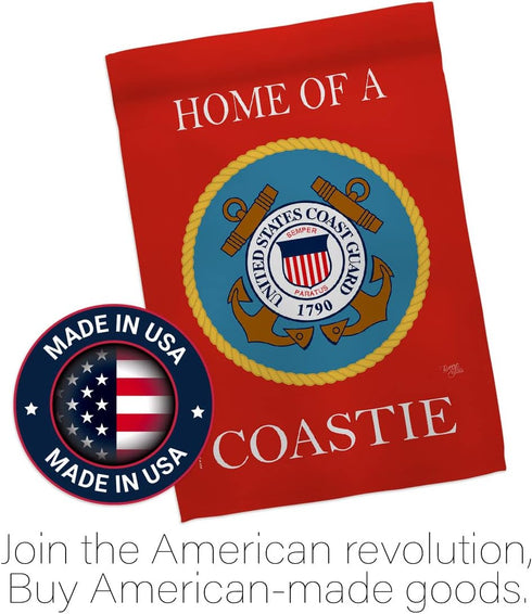 Breeze Decor Home of Coastie Garden Flag Armed Forces Coast Guard USCG Semper Paratus United State American Military Veteran Retire Official House...