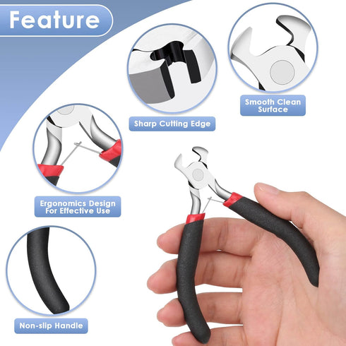 Jewelry Pliers, End Cutting Pliers End Nippers for Zipper Install Stops Repair...