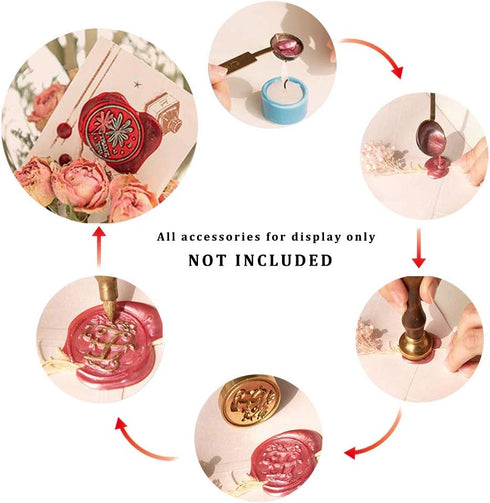 CRASPIRE Animal Wax Seal Stamp Dairy Cow Sealing Wax Stamps Retro Wood Stamp Wax Seal 25mm Removable Brass Seal Wood Handle for Envelopes Invitati...