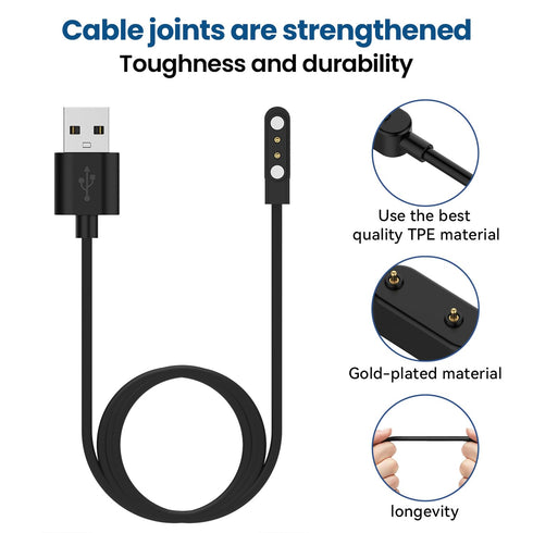 Compatible for Butele Kids Smart Watch Charger, Magnetic Charger 2ft Charging Cable for Butele H69 H39plus Smart Watches (Black&Black)......