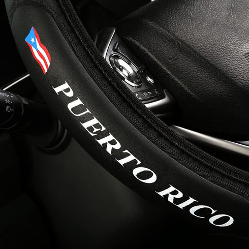 Puerto Rico Flag Elasticity Steering Wheel Cover fit Universal 15inch Steering Wheel Puerto Rico Car Accessories Accessory...