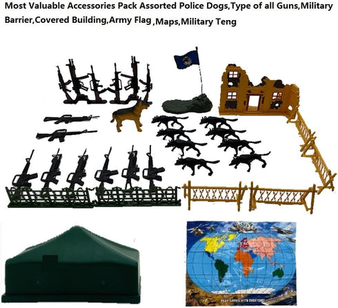 Action Figure Play Set 14pcs Military Toys Trooper with Accessories Including Army Gear Playset - Army Ranger Action Figures Military Toy Soldiers...