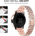 Bands Compatible with Samsung Galaxy Watch Active 2 40mm / Active 2 44mm, Shiny Diamond Stainless Steel Metal Strap with Rhinestone Protective Cas...