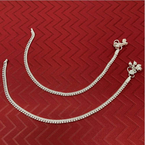 Bollywood Indian Silver Chain Bells Anklet Payal Pair Set For Women - Beach Bohemian Dance Party Gift...