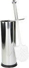 Home Basics Polished Stainless Steel Toilet Brush with Holder and Canister Stand...
