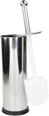 Home Basics Polished Stainless Steel Toilet Brush with Holder and Canister Stand...