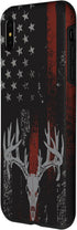 iPhone XS Max American Flag Whitetail Deer Buck Hunting USA FLAG Hunter Case...