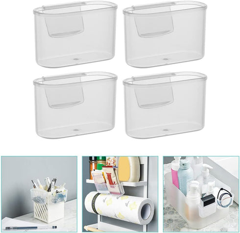 Cabilock Shelf Bracket Desktop Stand 4pcs Refrigerator Organizer Mini Fridge Organizer Fridge Side Door Holder Mini Fridge Organizer Bin Clear Pla...