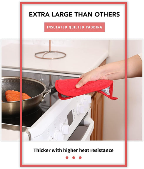 Joyhalo 6 Pack Pot Holders for Kitchen,Cotton Oven Holder with Great Heat Resistance,Non Slip Hot Pads for Kitchen Clearance,Red...
