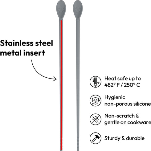 Carrotez Silicone Cooking Chopsticks, Long (12 inch) Reusable Chopsticks for Cooking, Heat Resistant, Non-Scratch, Gentle on Cookware, 1 pair - Mo...