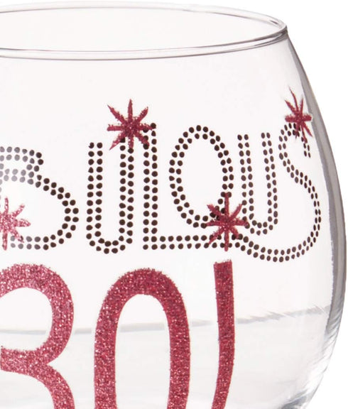 Mud Pie 119094 Fabulous at 30 Wine Glass...