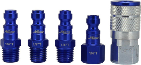 ColorFit Coupler & Plug Kit (5 Piece), T-Style 1/4" NPT Blue...