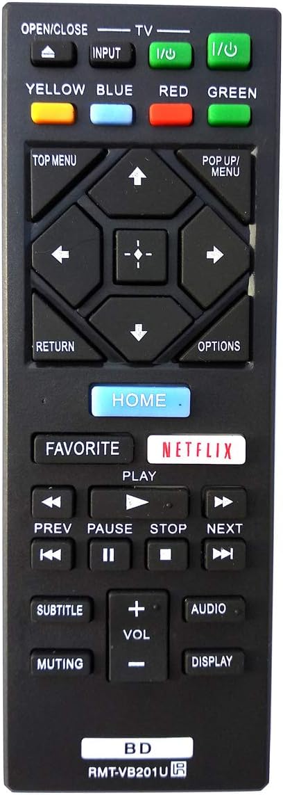 Universal Remote Control Compatible for Sony RMT-VB201U RMTVB201U Blu-Ray DVD Player Remote Control...