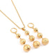 Huangshanshan Bead Pendant Necklaces Earrings Sets Gold Color Round Ball Jewelry Party Gifts...