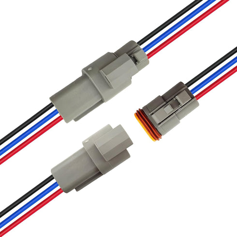 HYAT 14 AWG 3 Pin DT Connector Waterproof Automotive Electrical Connector, Male and Female Way Auto Electrical Wire Connectors Harness for Car Tru...
