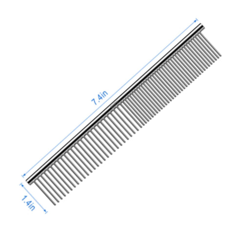 ROPO Dog Comb for Removing Matted Fur - Pet Dematting Comb with Rounded Teeth and Non-Slip Grip Handle - Prevents Knots and Mats for Long and Shor...