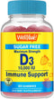 Sugar Free Vitamin D3 10000 IU (250mcg) Extra Strength Gummies - Immune Booster, Bone and Teeth Support - Non GMO, Gluten Free, Nut Free, Vegetari...
