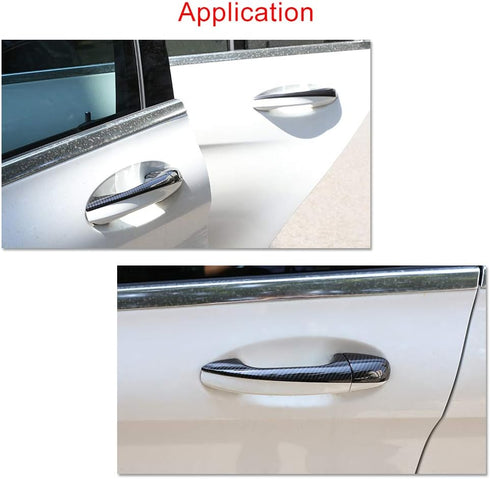 Qiilu Door Handle Covers Carbon Fiber Exterior Door Bowl Cover Trim for C Class W205 2015-2018 GLC X253 2016-2018...