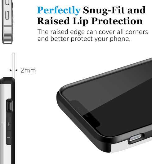 SAMONPOW Compatible with iPhone 13 Case with Card Holder Dual Layer Hybrid Wallet Case Heavy Duty Protection Shockproof 13 Case for Women Men Anti...