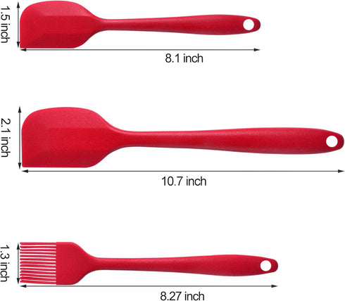 MaxDare Silicone Spatulas and Spoon Set, One-Piece Design Heat Resistant Dishwasher Safe Kitchen Utensil for Baking Cooking Stirring, Non Stick BP...