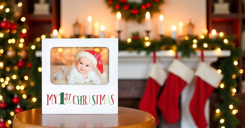 Kate & Milo My 1st Christmas Baby Photo Frame, Holiday Baby’s First Year Keepsake, Holiday Home Décor, Christmas Home Accessory, Newborn Tabletop ...